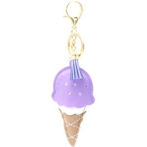 Purple Ice Cream Cone Keychain / bag charm
